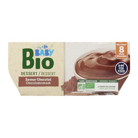 Crf Baby Bio 4X100G(&)160 Dessert Lacte Saveur Chocolat