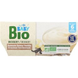 Crf Baby Bio 4X100G Dessert Lacte Saveur Semoule Vanille