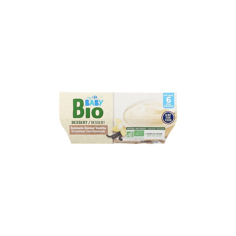 Crf Baby Bio 4X100G Dessert Lacte Saveur Semoule Vanille