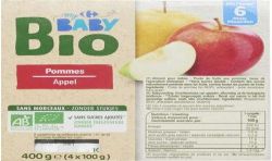 Crf Baby Bio 4X100G Compote Pomme