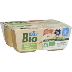 Crf Baby Bio 4X100G Compote Pomme/Poire