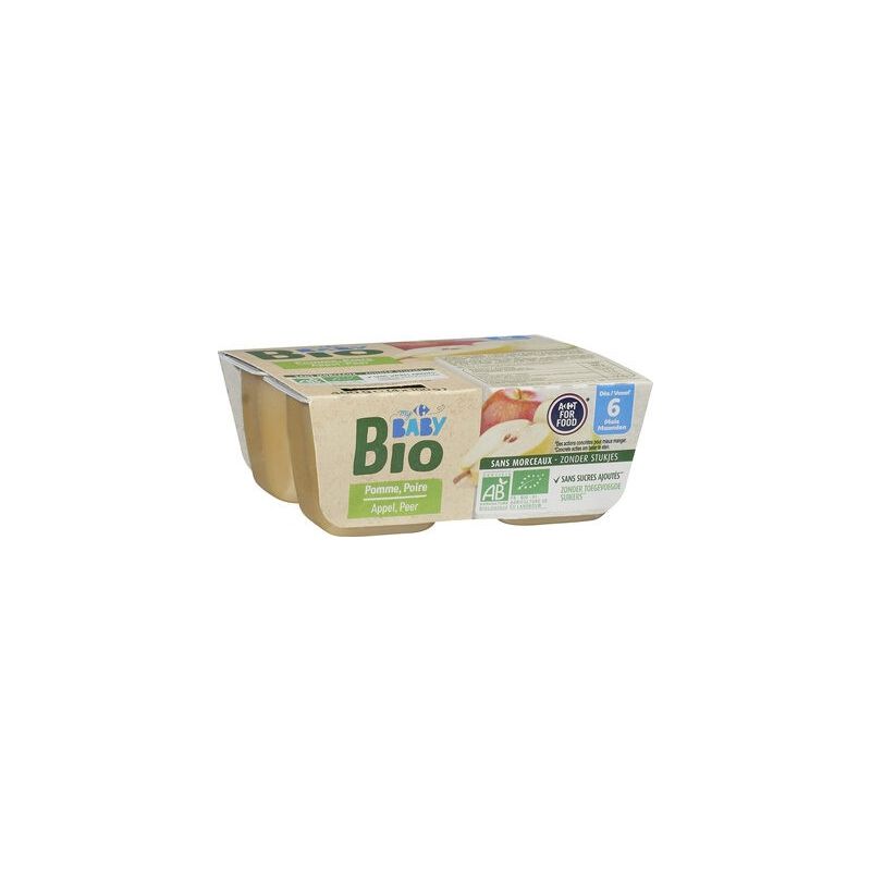 Crf Baby Bio 4X100G Compote Pomme/Poire