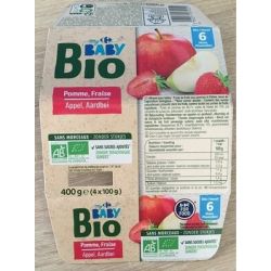 Crf Baby Bio 4X100G Compote Pomme/Fraise