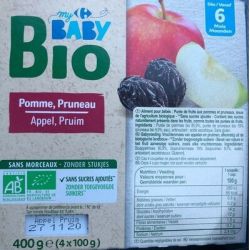 Crf Baby Bio 4X100G Compote Pomme/Pruneau