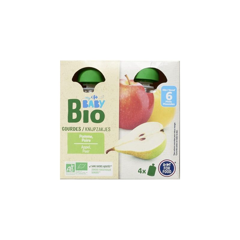 Crf Baby Bio 4X90G Gourde Pomme Poire