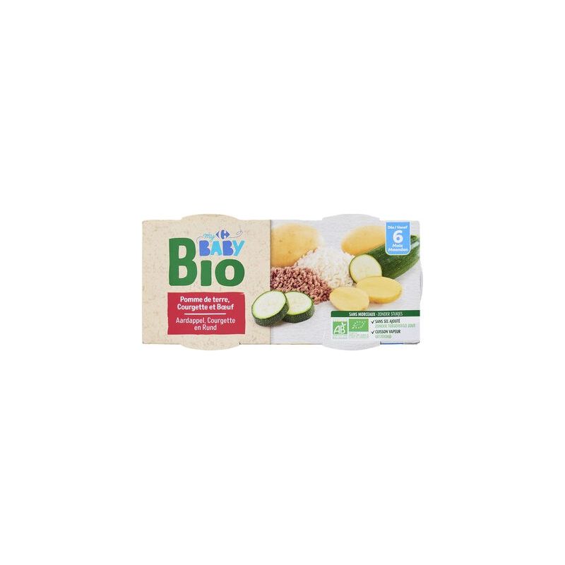 Crf Baby Bio 2X200G Plats Bœuf Courgettes