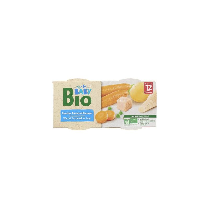 Crf Baby Bio 2X200G Plats Carotte Panais Saumon