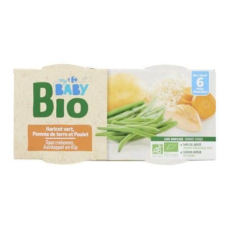 Crf Baby Bio 2X200G Plats Haricots Verts Poulet