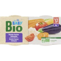 Crf Baby Bio 2X200G Plats Risotto Tomates Aubergine