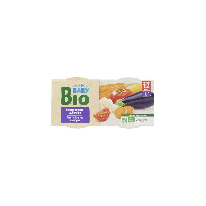 Crf Baby Bio 2X200G Plats Risotto Tomates Aubergine