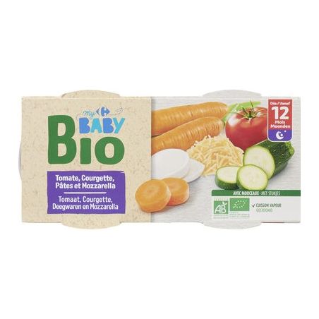 Crf Baby Bio 2X200G Plats Tomates Courgettes Pates Mozza