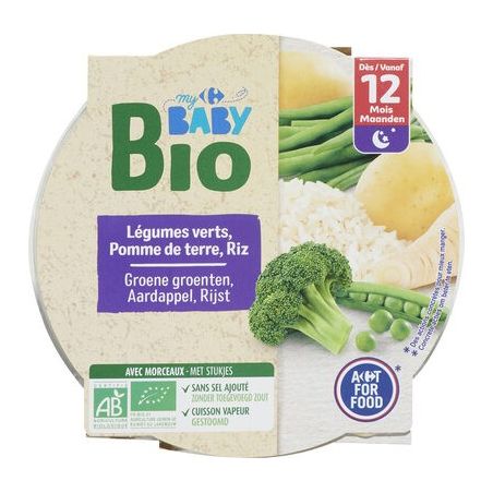 Crf Baby Bio 230G Plat Legumes Vert Riz