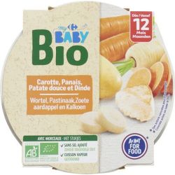 Crf Baby Bio 230G Plat Panais Patate Douce Dinde 12M