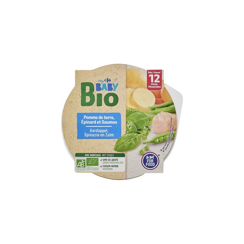 Crf Baby Bio 230G Assiette Epinard Saumon 12M