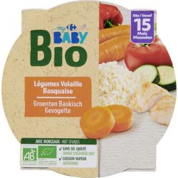 Crf Baby Bio 230G Plat Legumes Volaille Basquaise 15M