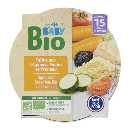 Crf Baby Bio 230G Plat Tajine Poulet Pruneaux 15M