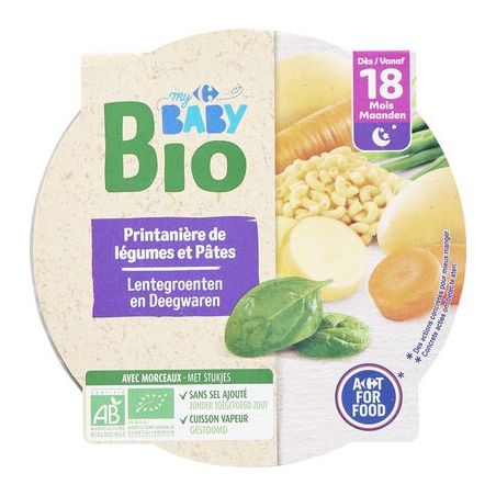 Crf Baby Bio 260G Assiette Printaniere Legume Pates