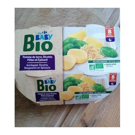 Crf Baby Bio 2X200G Plat Bébé 8Mois Pomme De Terre Ricotta Ptes Epinard