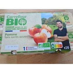 Carrefour Bio 16X100G Compote Pomme Sans Sucre Ajouté Crf