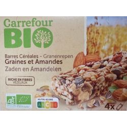 Carrefour Bio 4X25G Barres Graines Et Amandes Crf