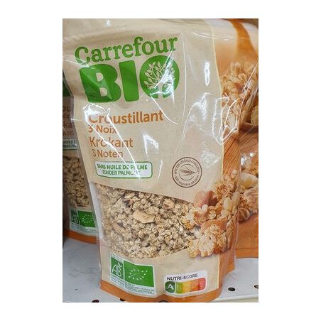 Carrefour Bio 375G Muesli Croustillant 3 Noix Crf