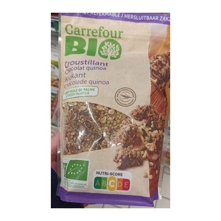 Carrefour Bio 375G Muesli Croustillant Chocolat Quinoa Crf