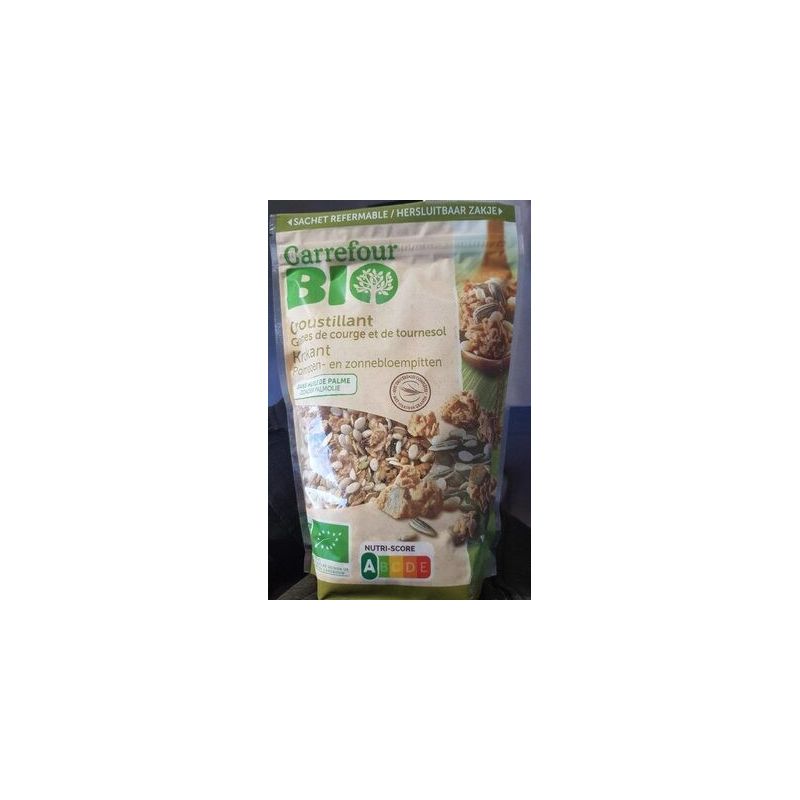 Carrefour Bio 375G Muesli Croustillant Graines Courge & Tournesol Crf