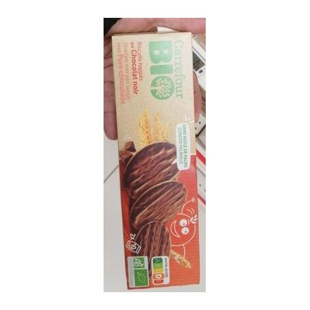 Carrefour Bio 200G Sablé Nappage Chocolat Noir Crf