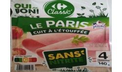 Crf Classic 140G X4 Tranches Jambon Le Paris À L'Etouffée Sans Nitrite