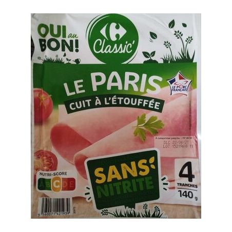 Crf Classic 140G X4 Tranches Jambon Le Paris À L'Etouffée Sans Nitrite