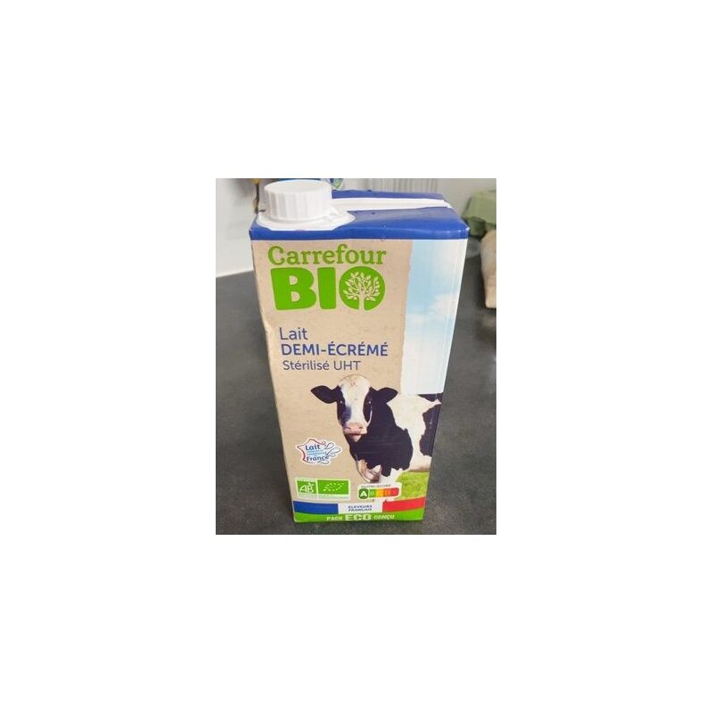 Carrefour Bio 1L Lait 1/2 Ecrémé Crf