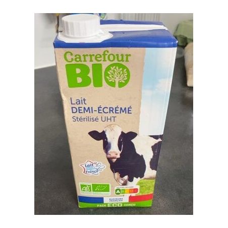 Carrefour Bio 1L Lait 1/2 Ecrémé Crf