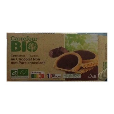 Carrefour Bio 125G Tartelettes Chocolat Noir Crf