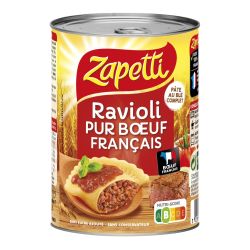 Zapetti Plat Cuisiné Ravioli Pur Bœuf : La Boite De 400 G