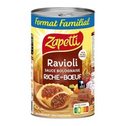 Zapetti Plat Cuisiné Ravioli Bolognaise La Boite De 1,2 Kg