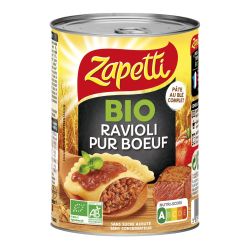 Zapetti Ravioli Bio Pur Bœuf : La Boite De 400 G