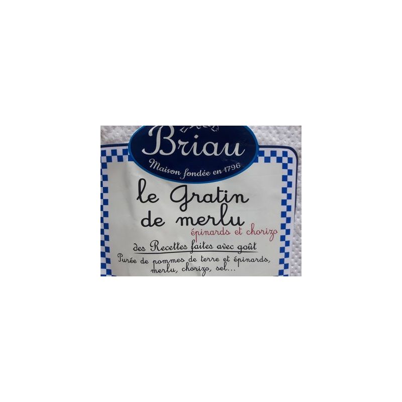 Briau Gratin Merlu Epinard Chor 750G