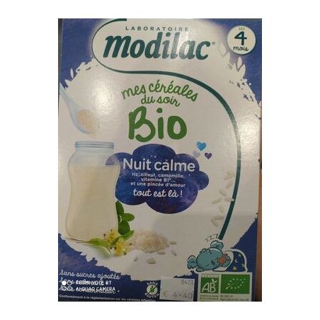 Modilac Mes Cereales Du Soir Nuit Calme Bio Des 4 Mois 250G