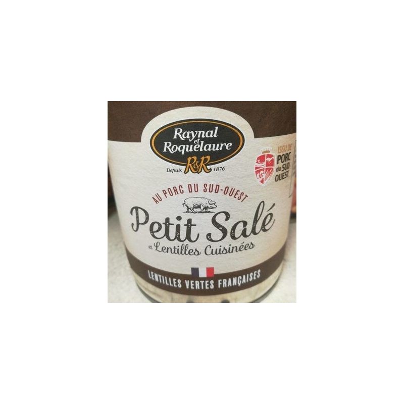 Raynal Et Roquelaure Petit Salé Lentilles Cuisinées Au Porc Du Sud Ouest 800 G