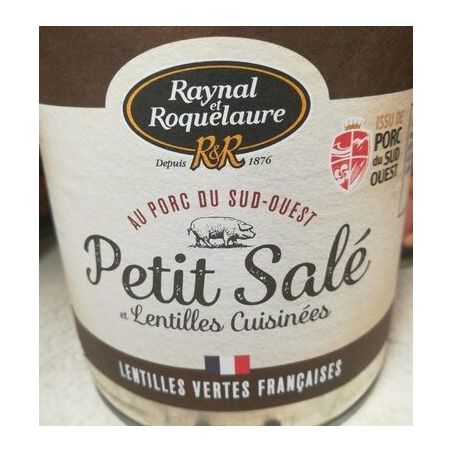 Raynal Et Roquelaure Petit Salé Lentilles Cuisinées Au Porc Du Sud Ouest 800 G