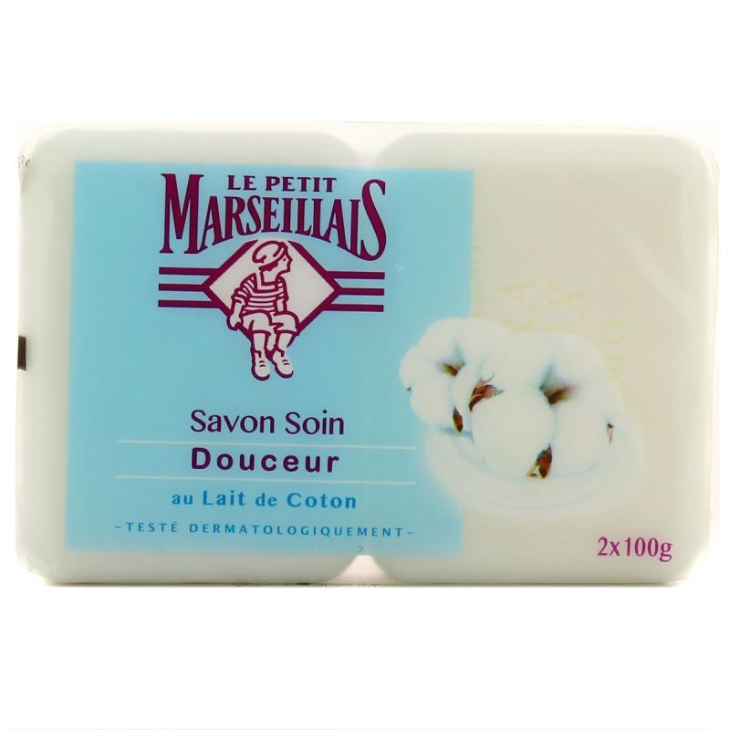 Le Petit Marseillais Savon Soin Nourrissant Lait De Coton  2X100G