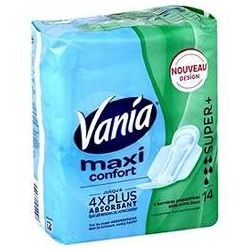 Vania Maxi Confort Serviettes Periodiques Super Plus Sachet X14