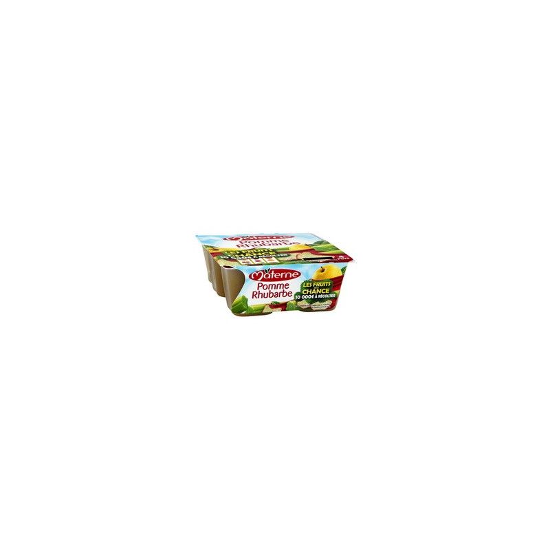 Materne 4X100G Compote Pomme Rhubarbe Allege