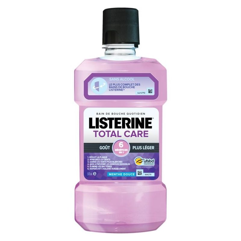 Listerine Bain De Bouche Total Care Gout Plus Leger Bouteille 500 Ml