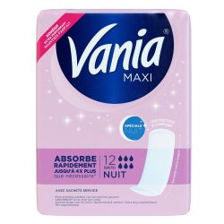Vania Serviettes Maxi Nuit Non Parfume X12