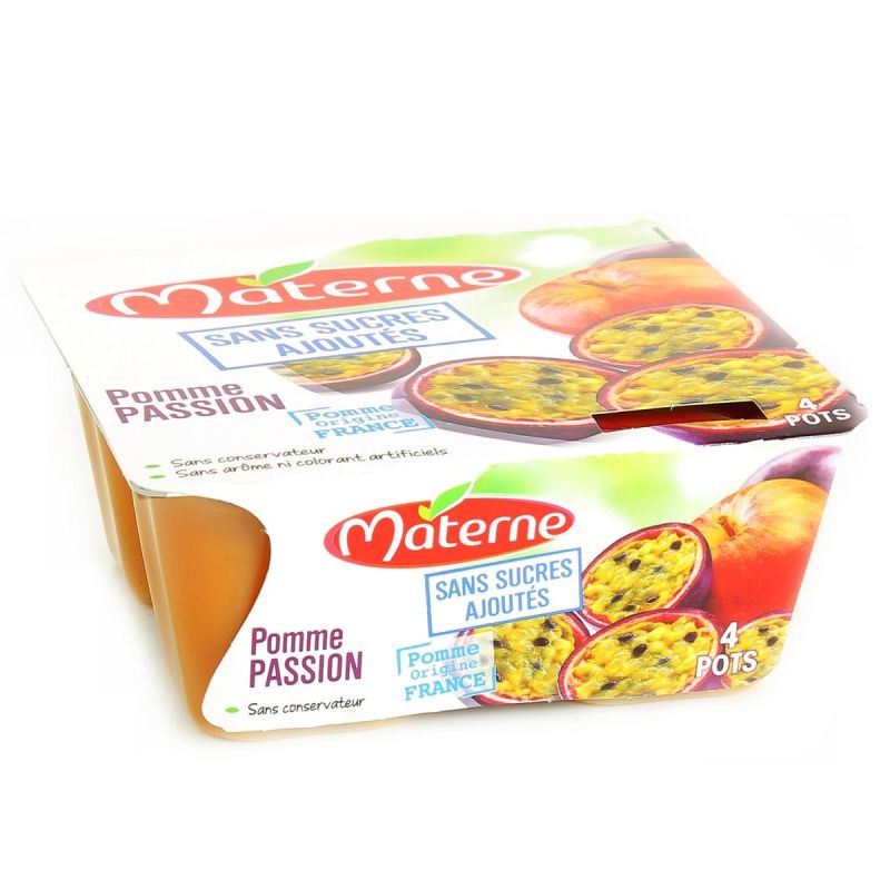 Materne Pack 4X100G Dessert Pomme/Passion Sans Sucre Ajoute