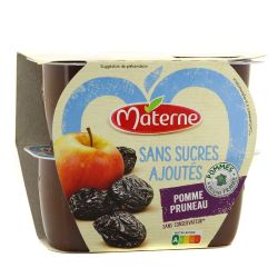 Materne Compotes Pomme Pruneau S/Sucres Ajoutés : Les 4 Pots De 100 G