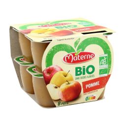 Materne Compote Sans Sucre Ajouté Bio : Le Paquet De Pots 100G