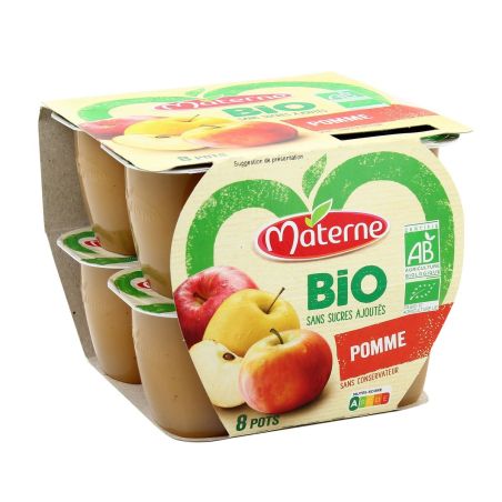 Materne Compote Sans Sucre Ajouté Bio : Le Paquet De Pots 100G