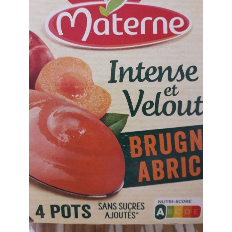 Materne Coupelle Intense Et Velouté Brugnon Abricot : Les 4 Pots De 100G